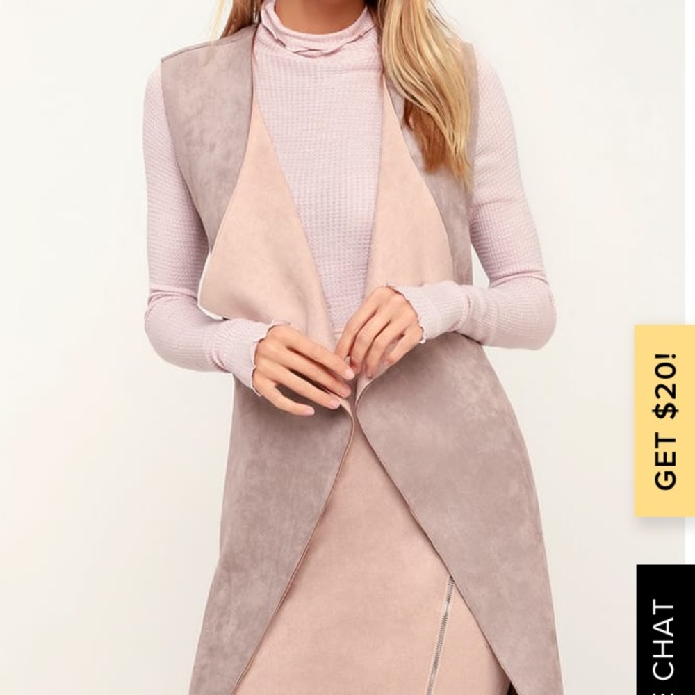 Dusty mauve suede vest NWT